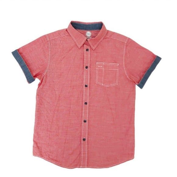 Wonder Nation Boys Short Sleeve Shirt Red Size XL Button Up - Picture 2 of 7